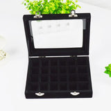 Wooden Wedding Ring Box 24 Slots with Transparent Cover