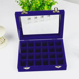 Wooden Wedding Ring Box 24 Slots with Transparent Cover