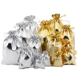 50pcs Silver Foil Cloth Drawstring Velvet Bag Wedding Jewelry Gift Bags