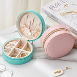 Faux Leather Jewelry Storage Box for Earring Necklace Ring
