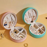 Faux Leather Jewelry Storage Box for Earring Necklace Ring
