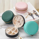 Faux Leather Jewelry Storage Box for Earring Necklace Ring