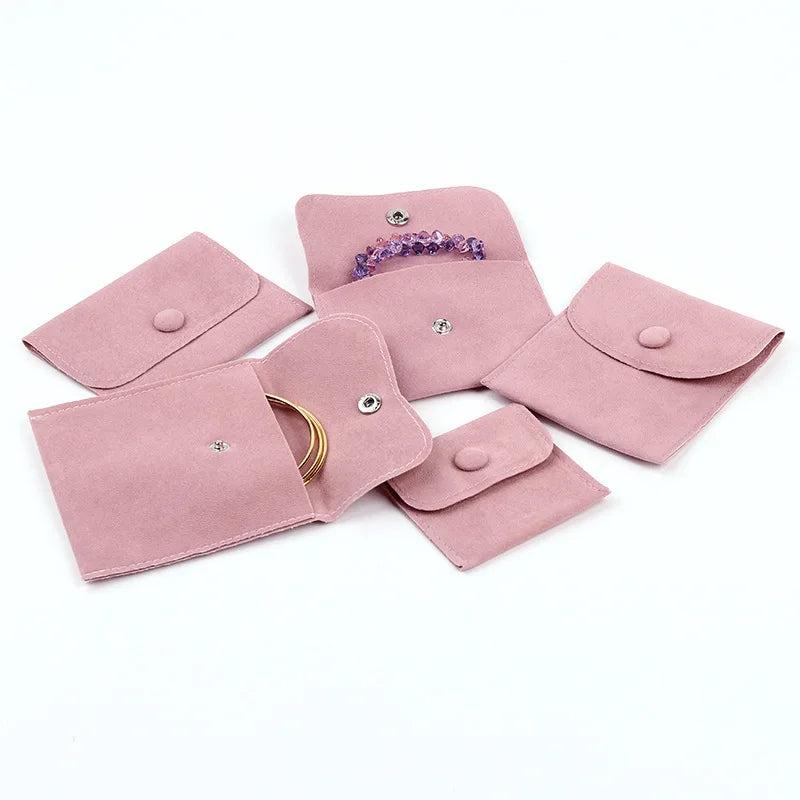 Velvet Jewelry Bags with Snap Fasteners Clasps Gift Pouches