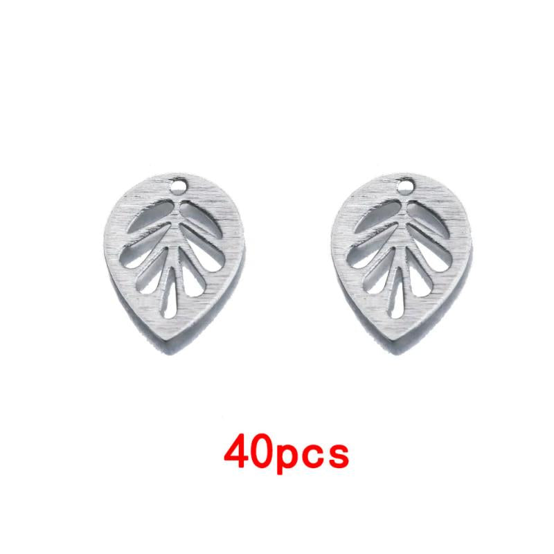 40Pcs Raw Brass Fan Drops Charms Pendant DIY Jewelry Making