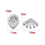 40Pcs Raw Brass Fan Drops Charms Pendant DIY Jewelry Making