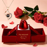 Rose Jewelry Box for Necklaces Rings Creative Jewelry Rose Lifting Container
