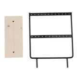 24 Holes Jewelry Organizer Wood Base Metal Showcase