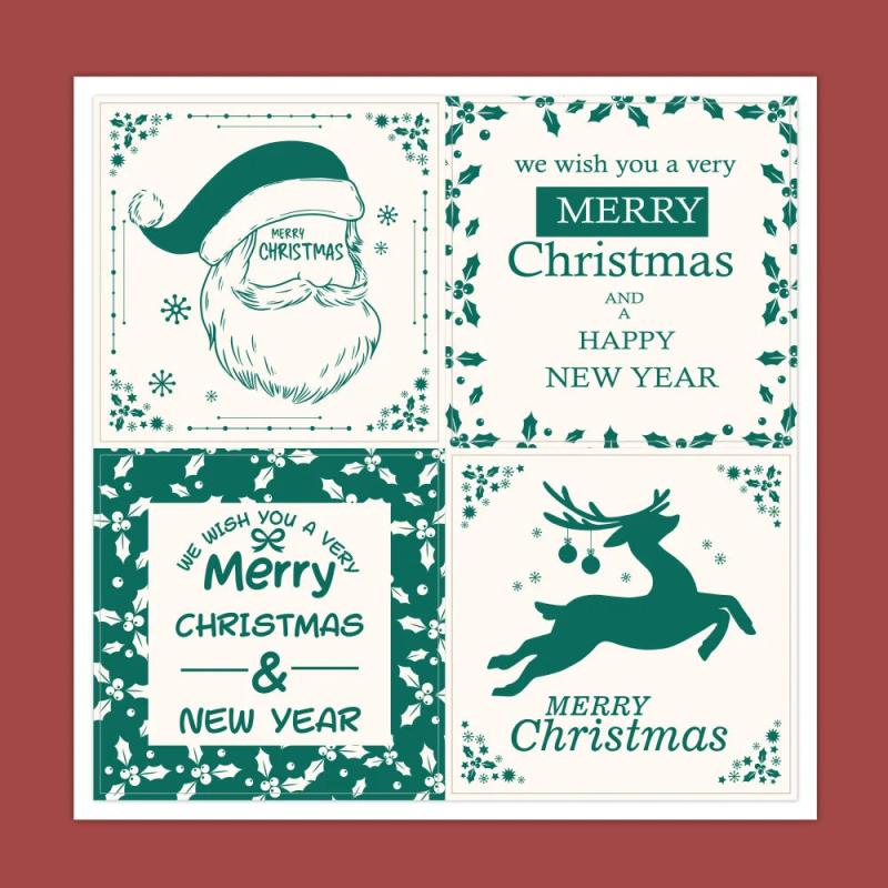 100pcs Christmas Sticker Small Business Decoration Sealed Holiday Packaging