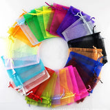 50pcs Organza Jewelry Bags Pouch 5x7/7x9 cm Drawstring Bag Jewelry Packaging