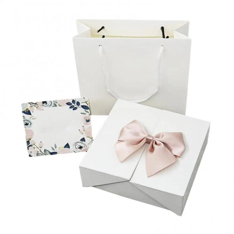 Eternal Life Rose Box Magnetic Square Double Door Bowknot Packaging Case