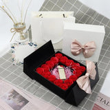 Eternal Life Rose Box Magnetic Square Double Door Bowknot Packaging Case