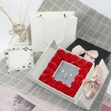 Eternal Life Rose Box Magnetic Square Double Door Bowknot Packaging Case