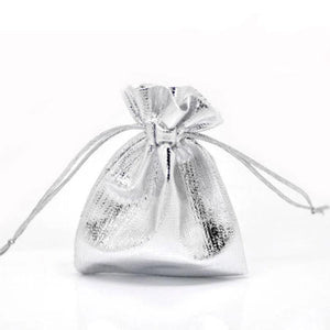 50pcs 7x9 9x12cm Silver Fabric Drawstring Gift Bags Wedding Storage Pouches