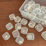 10PCS Mini Storage Box Square Plastic Earrings Jewelry Organizer