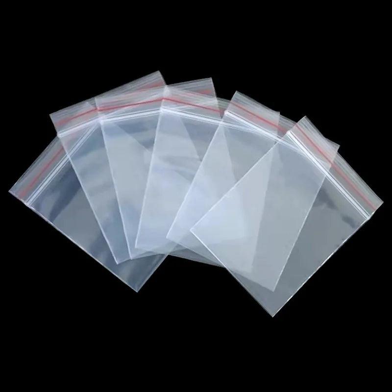 100pcs Clear Zip Plastic Poly Bags Pouch Jewelry Storage Packaging