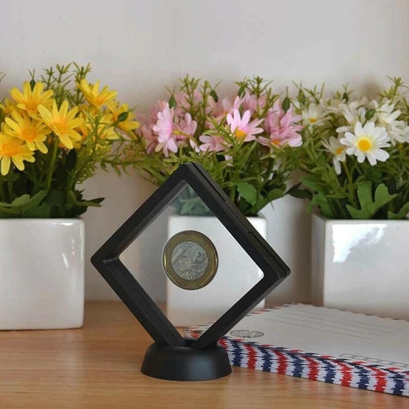 2pcs Coin Display Frame Holder Box Case With Stand