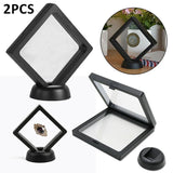 2pcs Coin Display Frame Holder Box Case With Stand