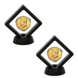 2pcs Coin Display Frame Holder Box Case With Stand