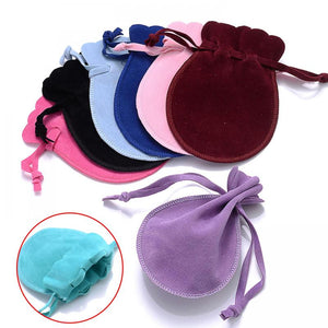 10Pcs Flannel Velvet Drawstring Bag Jewelry Gift Party Christmas Packaging