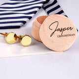 Personalized Wood Cufflinks Box Wedding Party Favor
