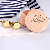 Personalized Wood Cufflinks Box Wedding Party Favor