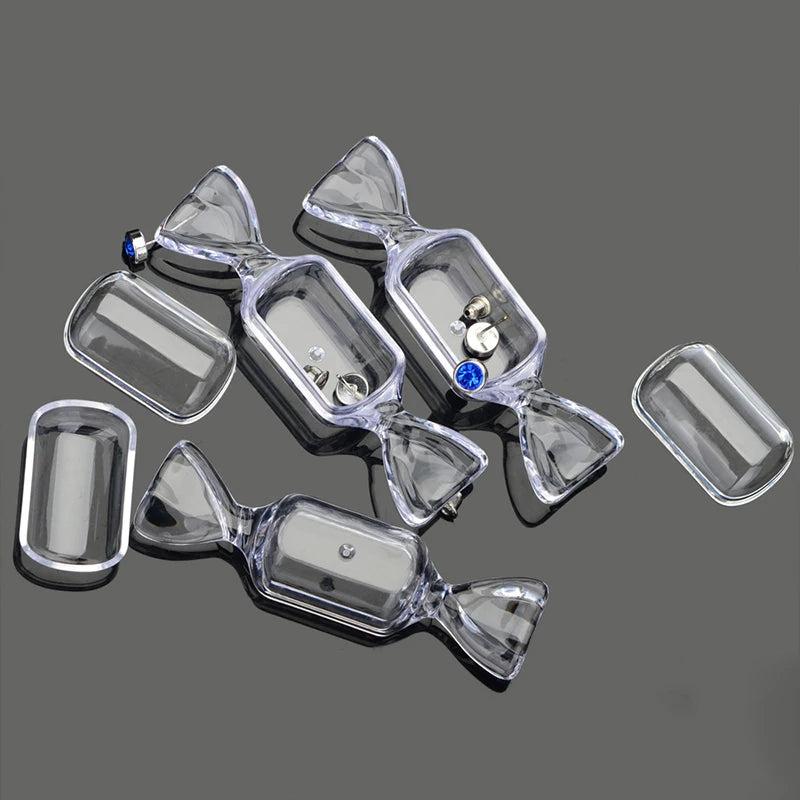 5PCS Candy Shaped Clear Plastic Jewelry Storage Boxes