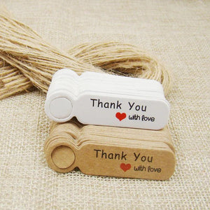 100pcs Square Paper Tags for Gifts Baking Labels Jewelry Charms Decor