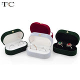 Velvet Trinket Box Ring Box Jewelry Organizer Double Rings