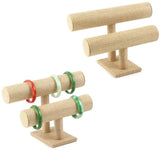 T-Shape Beige Jewelry Display Stand Bracelet Watch Organizer