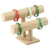 T-Shape Beige Jewelry Display Stand Bracelet Watch Organizer