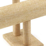 T-Shape Beige Jewelry Display Stand Bracelet Watch Organizer
