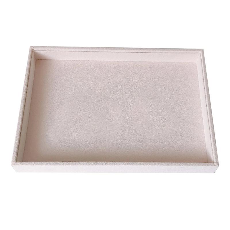 Velvet Jewelry Display Storage Tray Rings Bead Container Showcase Organizer