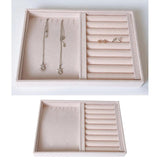Velvet Jewelry Display Storage Tray Rings Bead Container Showcase Organizer