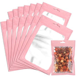 50pcs Resealable PVC Self Sealing Bags Clear Zipper Hang Bag With Hole