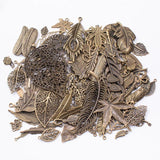 50g Hot Metal Mixed Charm Plant Leaves Copper Bracelet Necklace DIY Jewelry