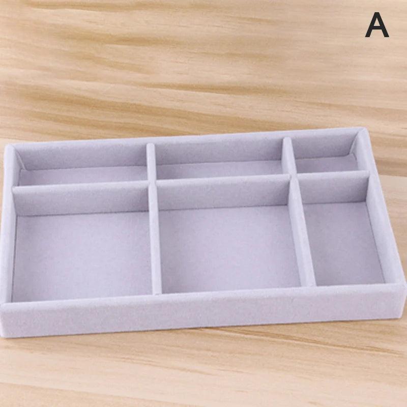 Velvet Jewelry Storage Tray Display Holder Stand Box Showcase Drawer
