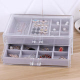 Velvet Jewelry Storage Tray Display Holder Stand Box Showcase Drawer