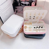 Double-layer Travel Jewelry Box PU Leather Organizer Storage Case