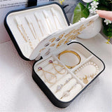 Double-layer Travel Jewelry Box PU Leather Organizer Storage Case