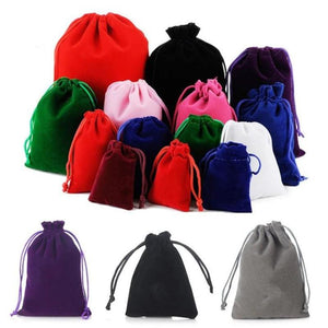 10Pcs Colorful Velvet Pouches Jewelry Drawstring Gift Bags 7x9cm 9x12cm
