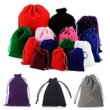10Pcs Colorful Velvet Pouches Jewelry Drawstring Gift Bags 7x9cm 9x12cm