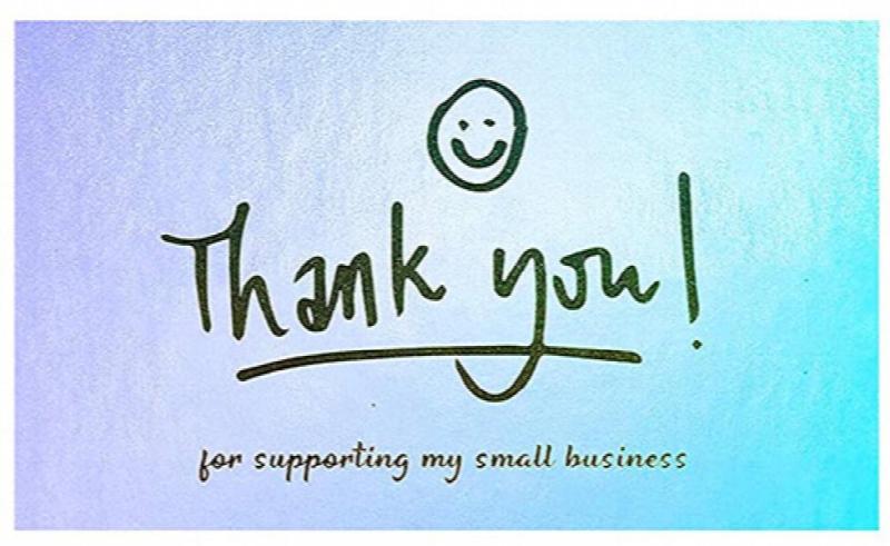 50pcs Holographic Thank You Small Business Cards 2x3.5 Inch