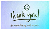 50pcs Holographic Thank You Small Business Cards 2x3.5 Inch