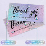 50pcs Holographic Thank You Small Business Cards 2x3.5 Inch