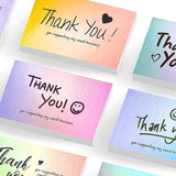 50pcs Holographic Thank You Small Business Cards 2x3.5 Inch