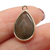 4pcs Natural Stone Charms Amethyst Agate Pendant Jewelry DIY Drop 11x20mm