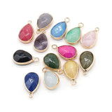4pcs Natural Stone Charms Amethyst Agate Pendant Jewelry DIY Drop 11x20mm