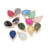 4pcs Natural Stone Charms Amethyst Agate Pendant Jewelry DIY Drop 11x20mm