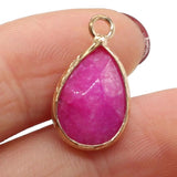 4pcs Natural Stone Charms Amethyst Agate Pendant Jewelry DIY Drop 11x20mm