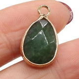 4pcs Natural Stone Charms Amethyst Agate Pendant Jewelry DIY Drop 11x20mm
